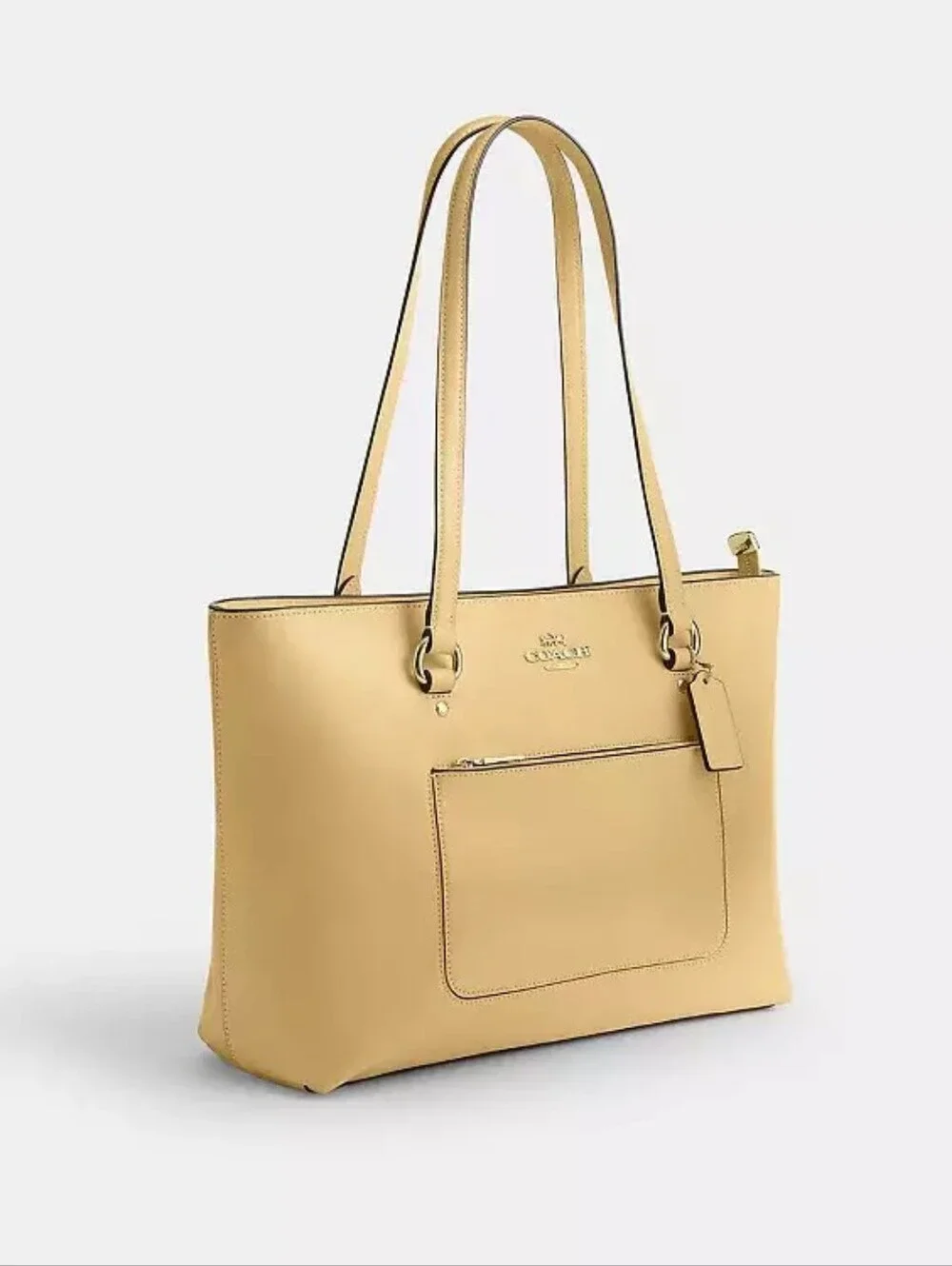 Coach Pebble Leather Tote Bag in Yellow